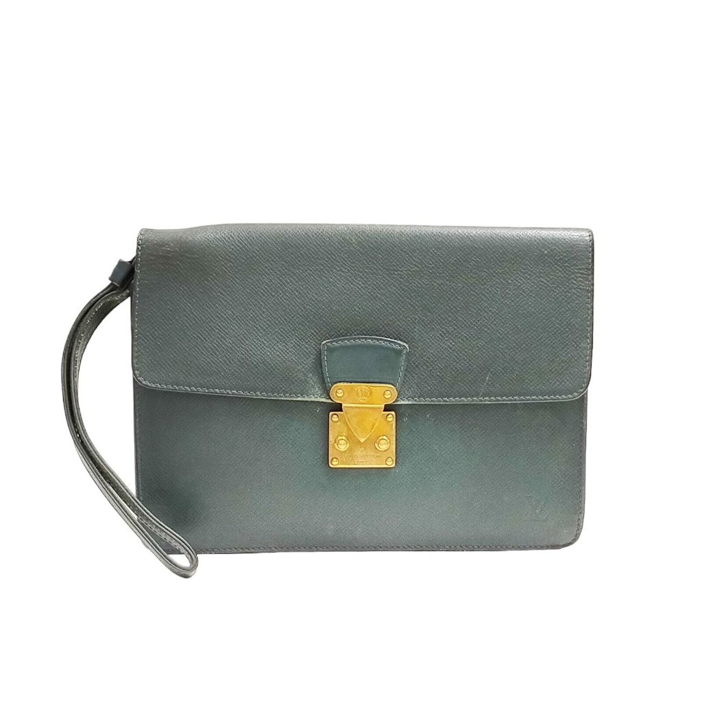 944225h Louis Vuitton Clutch Bag Clado Green Taiga